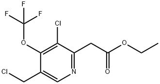 Ethyl 3-chloro-5-(chloromethyl)-4-(trifluoromethoxy)pyridine-2-acetate Structural