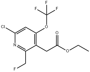 Ethyl 6-chloro-2-(fluoromethyl)-4-(trifluoromethoxy)pyridine-3-acetate Structural
