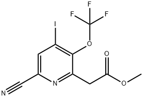 Methyl 6-cyano-4-iodo-3-(trifluoromethoxy)pyridine-2-acetate Structural