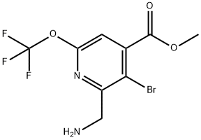 Methyl 2-(aminomethyl)-3-bromo-6-(trifluoromethoxy)pyridine-4-carboxylate Structural
