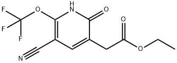 Ethyl 3-cyano-6-hydroxy-2-(trifluoromethoxy)pyridine-5-acetate Structural