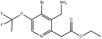 Ethyl 3-(aminomethyl)-4-bromo-5-(trifluoromethoxy)pyridine-2-acetate Structural