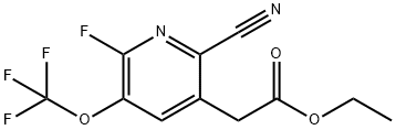 Ethyl 2-cyano-6-fluoro-5-(trifluoromethoxy)pyridine-3-acetate Structural