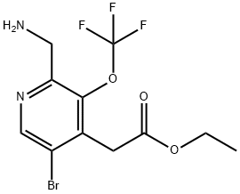 Ethyl 2-(aminomethyl)-5-bromo-3-(trifluoromethoxy)pyridine-4-acetate Structural