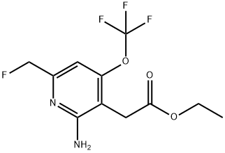 Ethyl 2-amino-6-(fluoromethyl)-4-(trifluoromethoxy)pyridine-3-acetate Structural