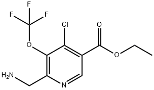 Ethyl 2-(aminomethyl)-4-chloro-3-(trifluoromethoxy)pyridine-5-carboxylate Structural