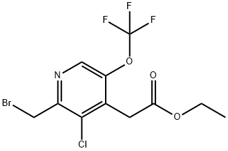 Ethyl 2-(bromomethyl)-3-chloro-5-(trifluoromethoxy)pyridine-4-acetate Structural