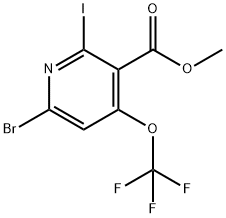 Methyl 6-bromo-2-iodo-4-(trifluoromethoxy)pyridine-3-carboxylate Structural