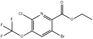Ethyl 5-bromo-2-chloro-3-(trifluoromethoxy)pyridine-6-carboxylate Structural