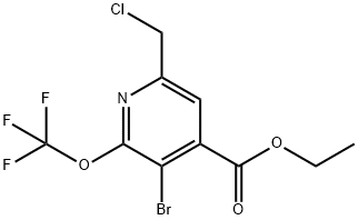 Ethyl 3-bromo-6-(chloromethyl)-2-(trifluoromethoxy)pyridine-4-carboxylate Structural