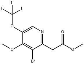 Methyl 3-bromo-4-methoxy-5-(trifluoromethoxy)pyridine-2-acetate Structural