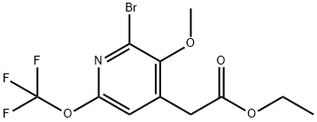 Ethyl 2-bromo-3-methoxy-6-(trifluoromethoxy)pyridine-4-acetate Structural