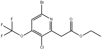 Ethyl 6-bromo-3-chloro-4-(trifluoromethoxy)pyridine-2-acetate Structural