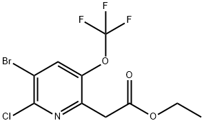 Ethyl 3-bromo-2-chloro-5-(trifluoromethoxy)pyridine-6-acetate Structural