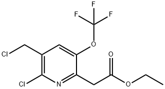 Ethyl 2-chloro-3-(chloromethyl)-5-(trifluoromethoxy)pyridine-6-acetate Structural