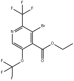 Ethyl 3-bromo-5-(trifluoromethoxy)-2-(trifluoromethyl)pyridine-4-carboxylate Structural