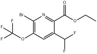 Ethyl 2-bromo-5-(difluoromethyl)-3-(trifluoromethoxy)pyridine-6-carboxylate Structural