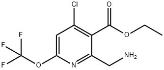 Ethyl 2-(aminomethyl)-4-chloro-6-(trifluoromethoxy)pyridine-3-carboxylate Structural