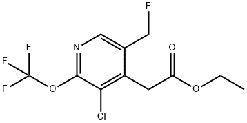 Ethyl 3-chloro-5-(fluoromethyl)-2-(trifluoromethoxy)pyridine-4-acetate Structural