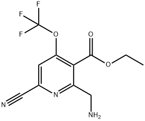 Ethyl 2-(aminomethyl)-6-cyano-4-(trifluoromethoxy)pyridine-3-carboxylate Structural