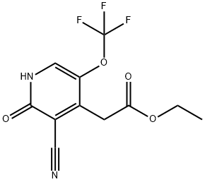 Ethyl 3-cyano-2-hydroxy-5-(trifluoromethoxy)pyridine-4-acetate Structural