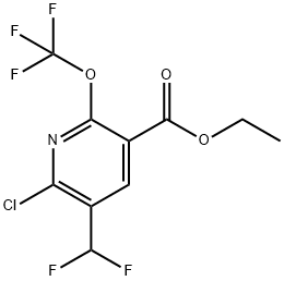 Ethyl 2-chloro-3-(difluoromethyl)-6-(trifluoromethoxy)pyridine-5-carboxylate Structural