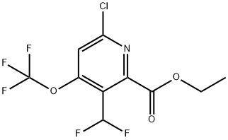 Ethyl 6-chloro-3-(difluoromethyl)-4-(trifluoromethoxy)pyridine-2-carboxylate Structural