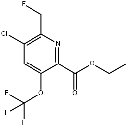 Ethyl 3-chloro-2-(fluoromethyl)-5-(trifluoromethoxy)pyridine-6-carboxylate Structural
