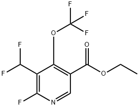 Ethyl 3-(difluoromethyl)-2-fluoro-4-(trifluoromethoxy)pyridine-5-carboxylate Structural