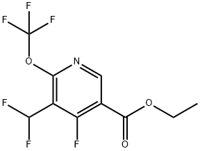 Ethyl 3-(difluoromethyl)-4-fluoro-2-(trifluoromethoxy)pyridine-5-carboxylate Structural