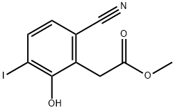 Methyl 6-cyano-2-hydroxy-3-iodophenylacetate Structural