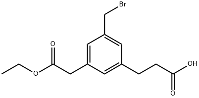 Ethyl 3-(bromomethyl)-5-(2-carboxyethyl)phenylacetate Structural