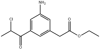 Ethyl 3-amino-5-(2-chloropropanoyl)phenylacetate Structural