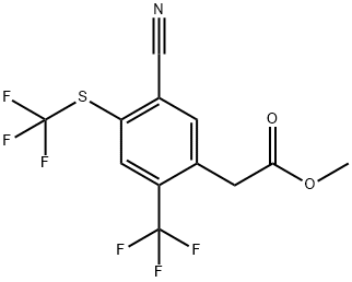 Methyl 5-cyano-2-trifluoromethyl-4-(trifluoromethylthio)phenylacetate Structural