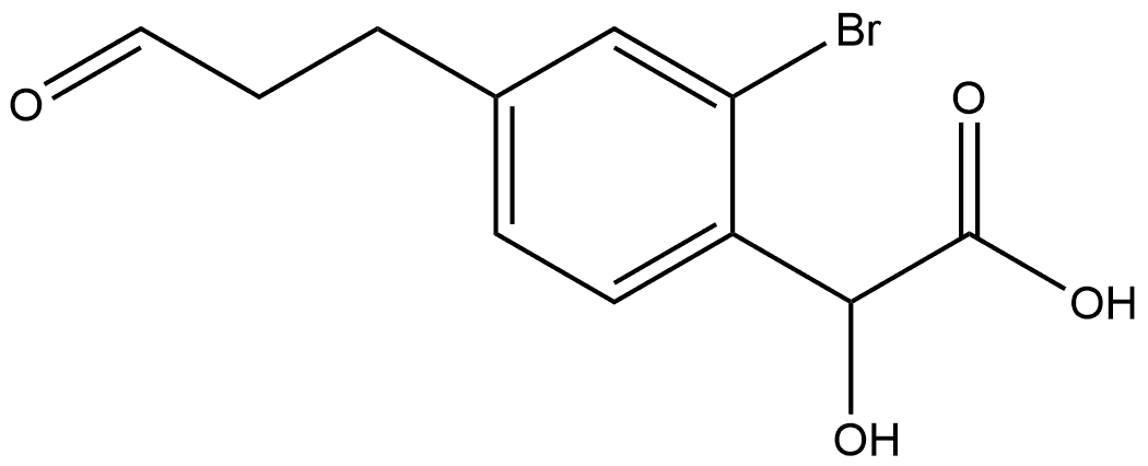 Benzeneacetic acid, 2-bromo-α-hydroxy-4-(3-oxopropyl)- Structural