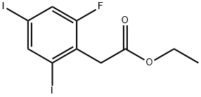 Ethyl 2,4-diiodo-6-fluorophenylacetate Structural