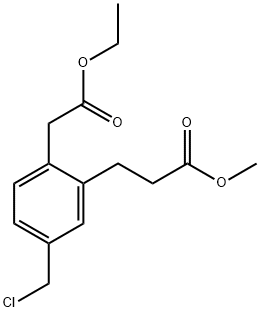 Ethyl 4-(chloromethyl)-2-(3-methoxy-3-oxopropyl)phenylacetate Structural