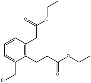 Ethyl 3-(bromomethyl)-2-(3-ethoxy-3-oxopropyl)phenylacetate Structural