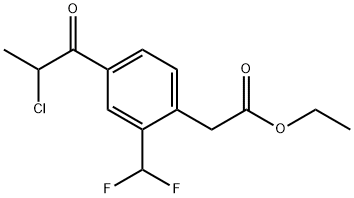 Ethyl 4-(2-chloropropanoyl)-2-(difluoromethyl)phenylacetate Structural