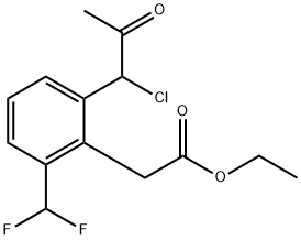 Ethyl 2-(1-chloro-2-oxopropyl)-6-(difluoromethyl)phenylacetate Structural