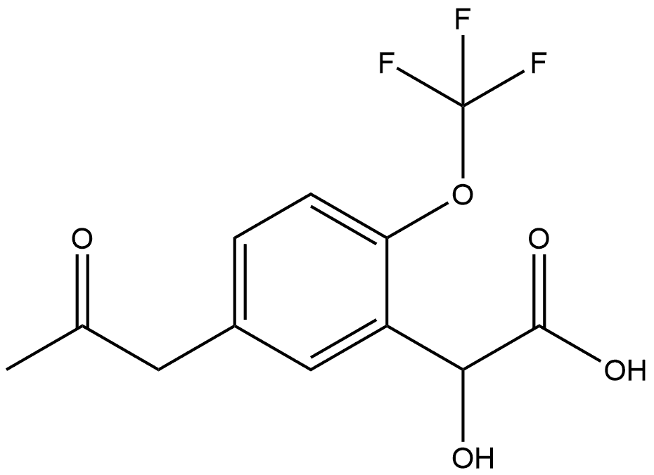 Benzeneacetic acid, α-hydroxy-5-(2-oxopropyl)-2-(trifluoromethoxy)- Structural