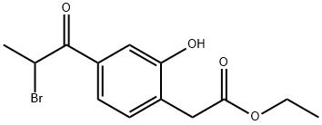 Ethyl 4-(2-bromopropanoyl)-2-hydroxyphenylacetate Structural