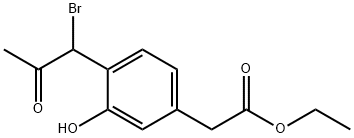 Ethyl 4-(1-bromo-2-oxopropyl)-3-hydroxyphenylacetate Structural