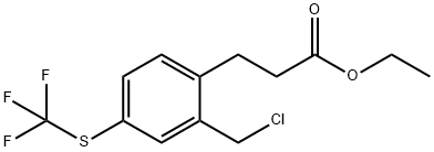 Ethyl 3-(2-(chloromethyl)-4-(trifluoromethylthio)phenyl)propanoate Structural