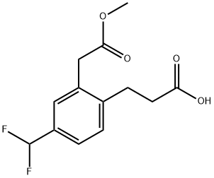 Methyl 2-(2-carboxyethyl)-5-(difluoromethyl)phenylacetate Structural