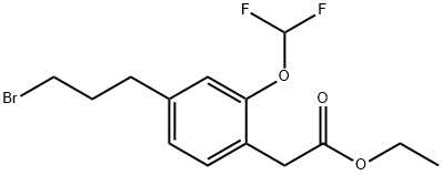 Ethyl 4-(3-bromopropyl)-2-(difluoromethoxy)phenylacetate Structural