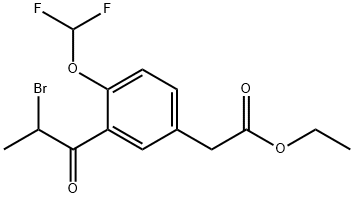 Ethyl 3-(2-bromopropanoyl)-4-(difluoromethoxy)phenylacetate Structural
