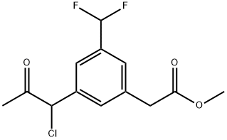 Methyl 3-(1-chloro-2-oxopropyl)-5-(difluoromethyl)phenylacetate Structural