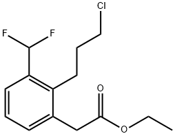 Ethyl 2-(3-chloropropyl)-3-(difluoromethyl)phenylacetate Structural