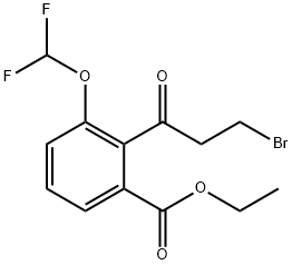 Ethyl 2-(3-bromopropanoyl)-3-(difluoromethoxy)benzoate Structural
